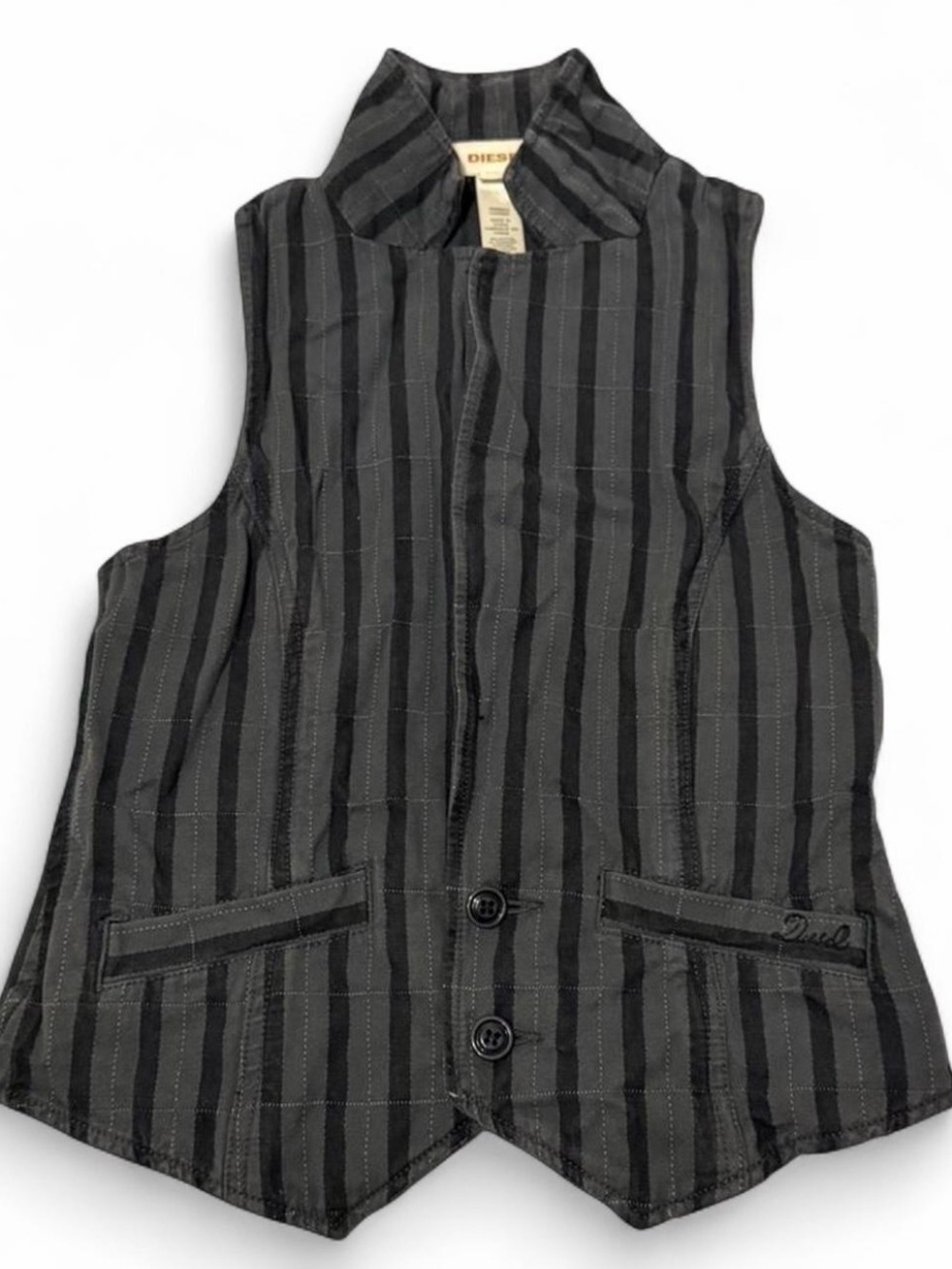 Grey Diesel Striped Vest